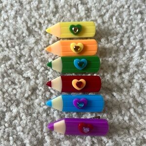 Teacher Crayon hair clips